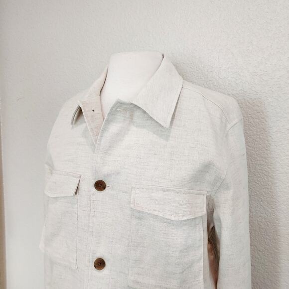 NEW Banana Republic Cream Linen Blazer Jacket Size M - Picture 5 of 15